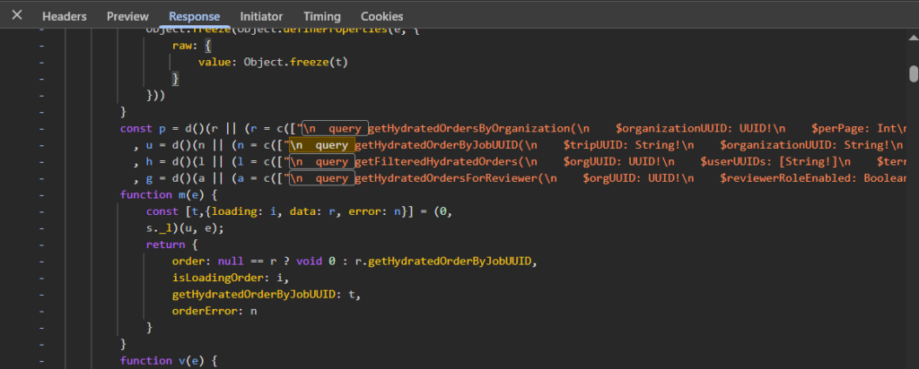 Searching for GraphQL operations in JavaScript bundles